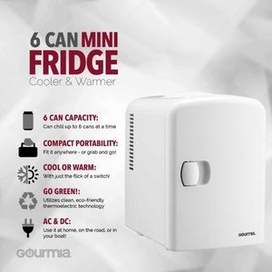 Gourmia GMF600 Thermoelectric Mini Fridge Cooler and Warmer - 4 Liter/ 6 Can
